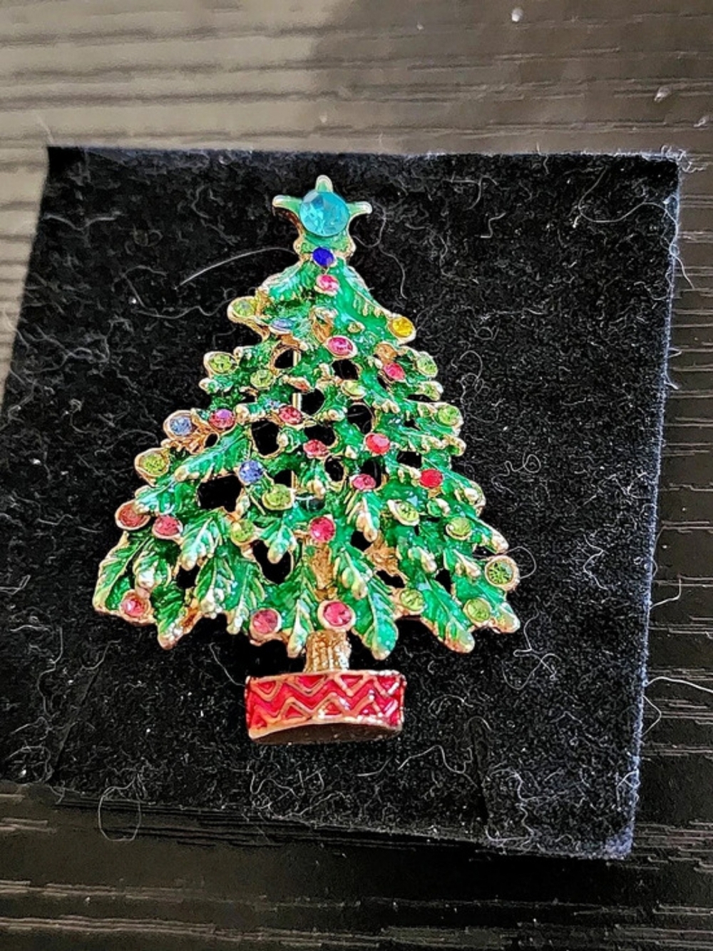 Christmas Tree Brooch Green & Gold